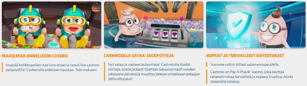 Cashmio toimintatavat