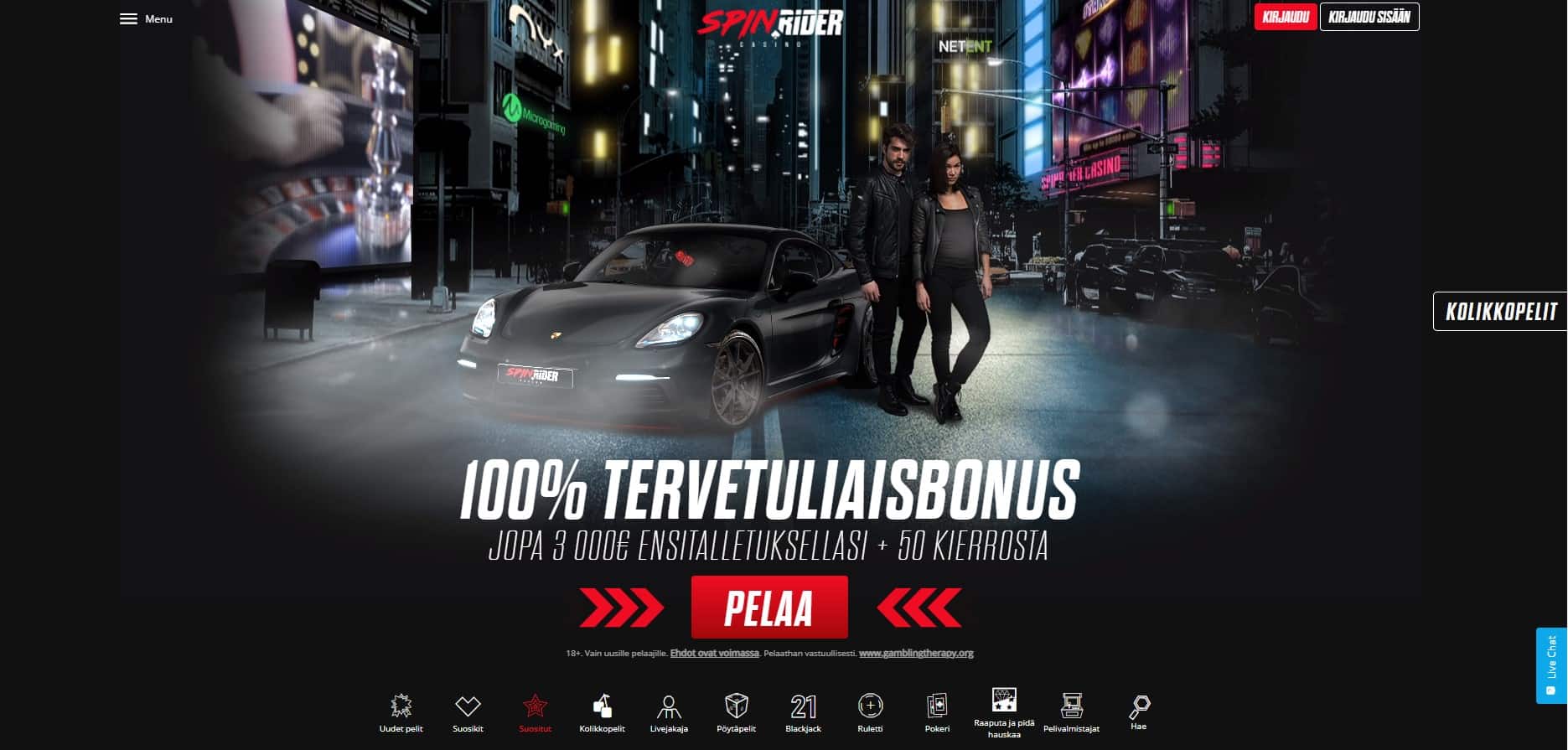 Spin Rider Casino etusivu