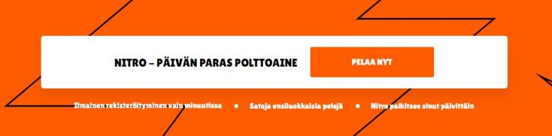 Nitro Casino päivän paras polttoaine
