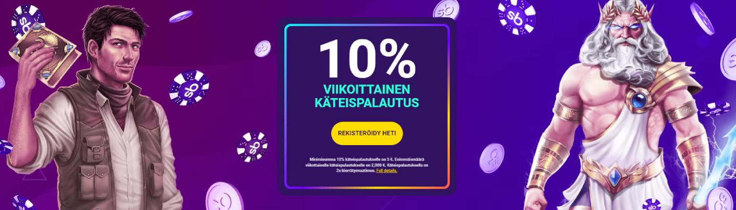 Slotsbox viikoittainen käteispalautus