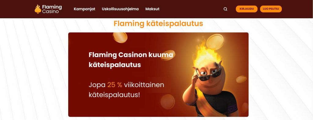 Flaming Casino käteispalautus