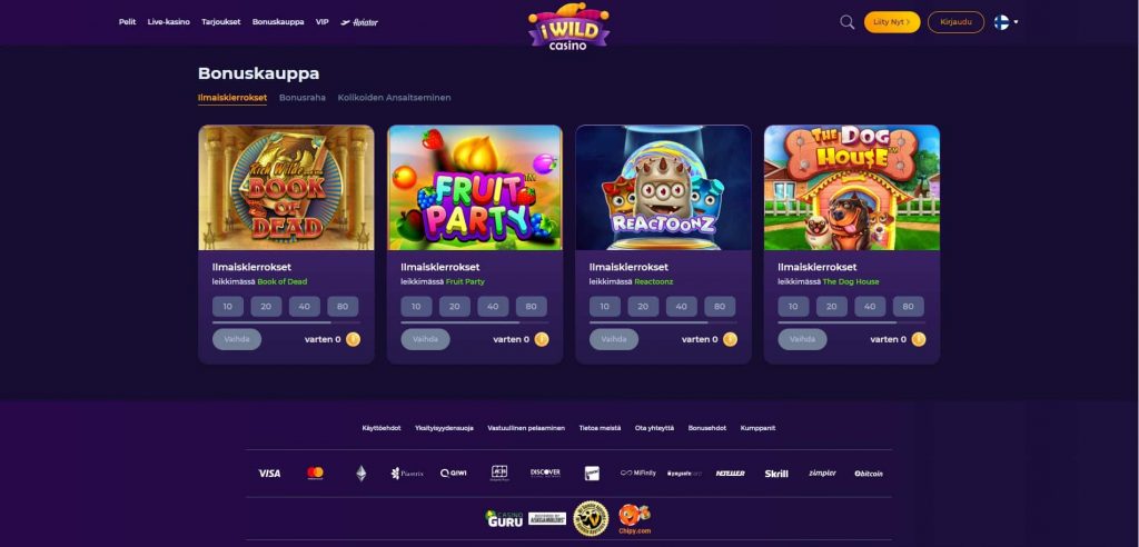 iWild Casino bonuskauppa