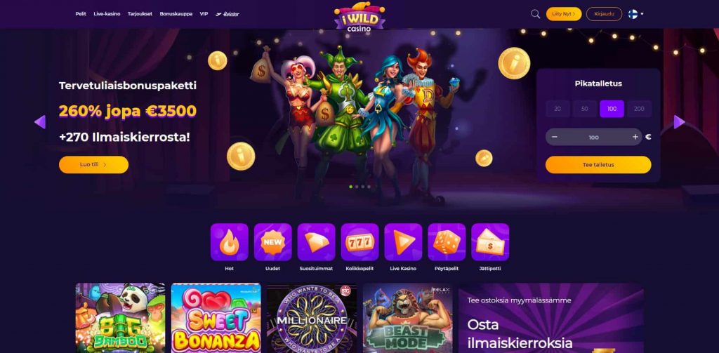 iWild Casino etusivu