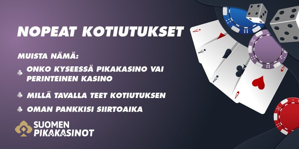 Nopeat kotiutukset muistilista