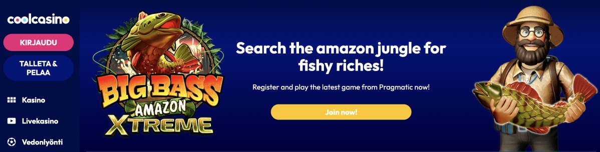 Cool Casino Big Bass Amazon peli