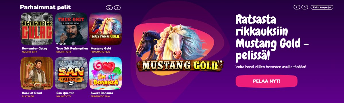 Payoutz Casino tarjoaa Mustang Gold pelin