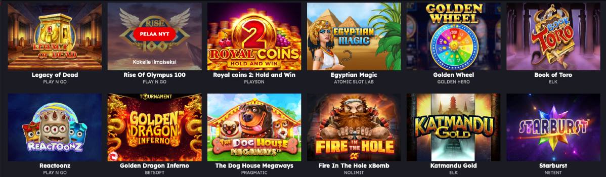 Yugibet Casino kolikkopelivalikoima