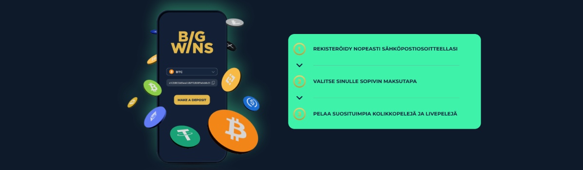 BIgWins Casino - useita eri maksutapoja