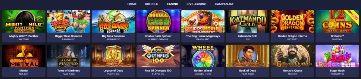 FoggyBet Casino kolikkopelivalikoimaa