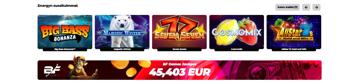 Energy Casino kolikkopelit