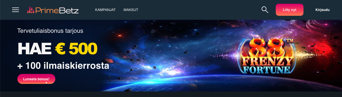 primebetz casino etusivu ja tervetuliaisbonus